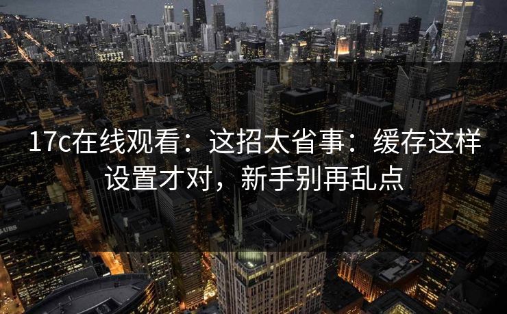 17c在线观看：这招太省事：缓存这样设置才对，新手别再乱点